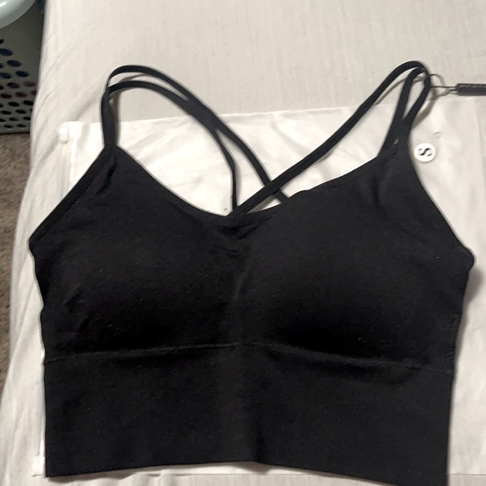 NVGTN Black Flourish Seamless Bra (size small)